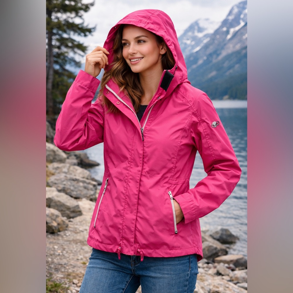Moods of Norway Pink Hooded Jacket XS Waterproof Windbreaker Coat Nordic Outdoor